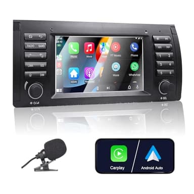 LIUBOBU Autoradio für BMW E39 E53 5er X5 M5 Kompatibel Wireless Apple Carplay & Android Auto, 7 Zoll Radio mit Touchscreen/Bluetooth/FM/Am/USB/DPS/RDS/Mirror Link