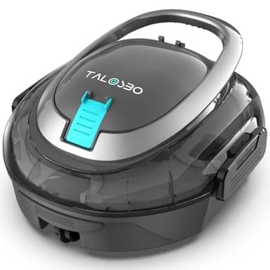 (2026 Upgrade) TALOSBO S2 Robot Piscina,Doble Filtración, Doble Motor Robot Limpiafondos Piscina Sin Cable, 90 Min Autonomía, Autoaparcable, para Piscinas de Fondo Plano 80 m²