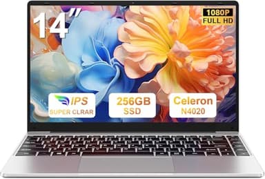 bvate Ordenador Portátil 14 Pulgadas Win 11 con 5G WiFi,6GB RAM 256GB SSD Expansión SSD 1TB（Up to 2.8Ghz） BT4.2 3.0 Transmisión Puerto 1920×1080 Portátiles FHD Buenos & Mini Puerto Multimedia-Plata-B