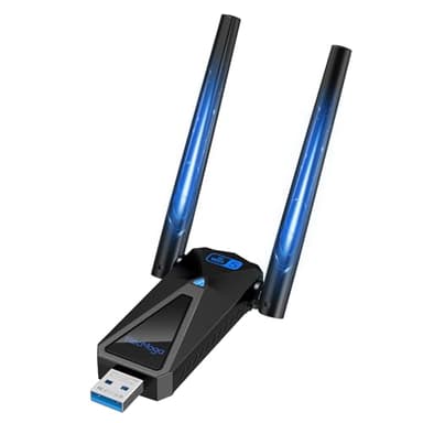 ElecMoga Adaptador WiFi USB 1300Mbps, 5dBi Antena WiFi, Receptor WiFi Dual Band 5GHz/2.4GHz, Compatible con Windows 7/8/10/11/Vista/XP/Mac/Linux, Compatible con Ordenadores Portatiles/Laptop/Tablet