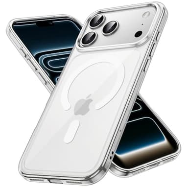 JETech Funda Magnética para iPhone 17 Pro MAX 6,9 Pulgadas Compatible con MagSafe, Carcasa Antigolpes, Anti-Arañazos Respaldo Transparente (Transparente)