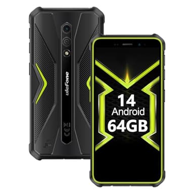 Ulefone Armor X12 Pro Teléfono Móvil Resistente,8Go+64Go/TF 256Go Smartphone Resistente Android 14, IP68/69K Téléphone 4G Dual SIM, 4860mAh 13MP+8MP 5.45'' HD+,Face ID GPS NFC 2 ANS Garantie,Vert