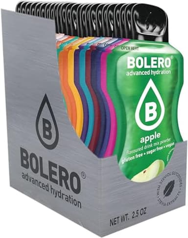Paquete de presentación Bolero Drinks STICKS MIX 24x3g | Polvo de bebida refrescante sin azúcar endulzado con stevia | Vitamina C | Apto para diabéticos | Saludable para la familia y amigos