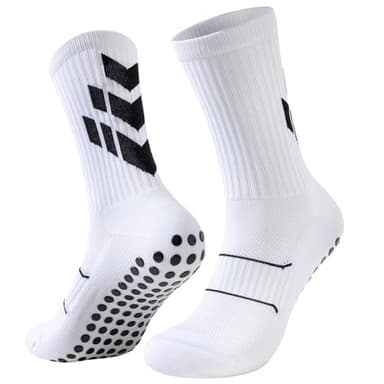 Niolaosen Calcetines Antideslizantes Hombre Mujer Niño, Medias Antideslizantes Futbol，Calcetines Deporte Cotton Breathable and Non Slip, Suitable para Baloncesto, Yoga y Running, 43-46, Blanco