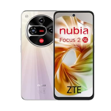 ZTE Nubia Focus 2 5G, Smartphone Libre con IA, 8GB+256GB, Pantalla 6,7" HD+ 120Hz, Cámara 108MP, Batería 5000mAh, Carga Rápida 18W, Android 15, Incluye Funda y Protector, Blanco