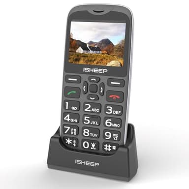 isheep gsm,Teléfono móvil con T Personas Mayores, Teclas Grandes, Pantalla de 2,4 Pulgadas, con botón SOS.Negro.D210
