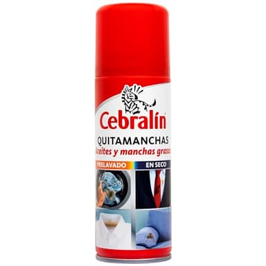 Cebralin - Quitamanchas en Spray, Elimina Manchas de Aceite y Grasas en Textiles, Uso en Seco y Prelavado - 200 ml