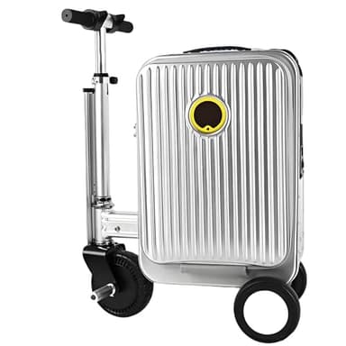 Maleta eléctrica Inteligente-Maleta EléCtrica con Ruedas 20", Patinete Motorizado 250W para Adultos, con Carga USB, Expandible Y con Ruedas, Capacidad Carga 110kg Y Velocidad 12km/h Silver1