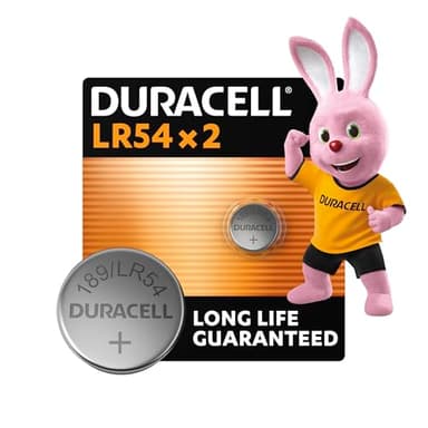 Duracell pilas alcalinas especiales LR54 de 1,5 V (paquete de 2) (189/LR1130) – Larga duración – Termómetros, calculadoras, relojes, dispositivos médicos – 5 años de vida útil - Prevención de fugas