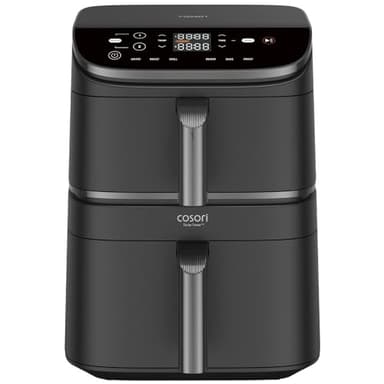 Cosori Turbo Tower Freidora de Aire Grande 10,8 Litro, Cavidad Metálica, 50% Ahorra de Espacio, 2630W y Más Rápida, Air Fryer Doble Cesta Vertical, 6 Funciones, Máx 12 Personas, Fácil de Limpiar