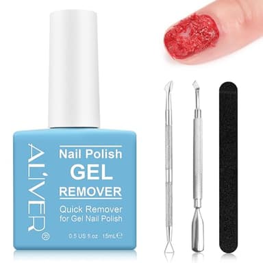 Magic Removedor Quita Esmalte Semipermanente para Uñas, Quita Fácil y Rápida de Uñas de Gel, Acrílicas y UV, No Daña las Uñas, Quitaesmalte con Lima de Uñas y Empuja Cutículas y Rascador de Esmalte