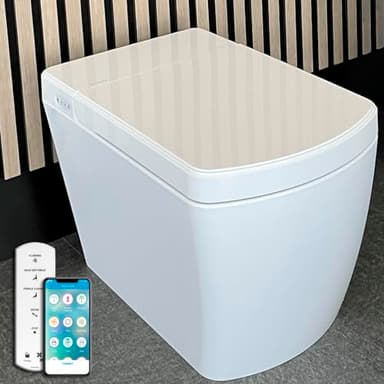 Inodoro Inteligente de Estilo Japonés Okinawa | Limpieza con chorro de agua | Secado aire caliente | Mando a distancia | Descarga automática | Asiento calefactable.