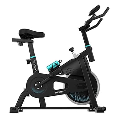 Cecotec Bicicleta Indoor con Volante de Inercia de 10 Kg DrumFit Indoor 10000 Teseo. Resistencia Manual, Monitor LCD, Soporte de Dispositivos, Pulsómetro Integrado, Botella y Portabotellas