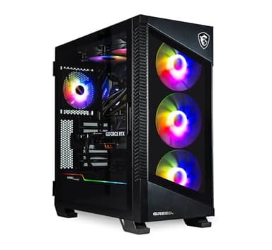 Greed® MK5 - Gaming PC - AMD Ryzen 5 9600X + Nvidia Geforce RTX 5070 12GB - Computadora RGB rápida + Raytracing & 4K - 5,4 GHz - 32 GB RAM DDR5-1TB SSD - WLAN + Win11 Pro