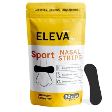 Eleva Sport Tiras Nasales Deportivas para Respirar | Adhesivo Extra-Fuerte 12h Resistente al Sudor | Maximiza Airflow y Rendimiento | Nasal Strips Ideales Para Running, Ciclismo, Crossfit.