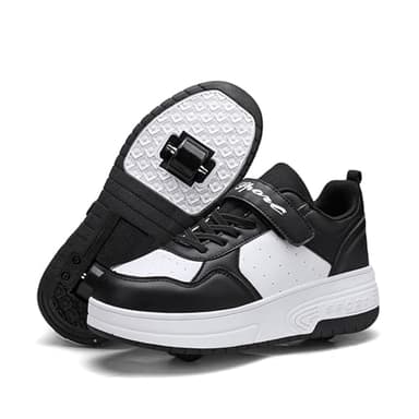 Zapatos con Ruedas para niños y niñas, Zapatillas de Deporte al Aire Libre con Ruedas para niños, Zapatillas de Skateboard con Dos Ruedas Ajustables para Pascua, Cumpleaños, Navidad