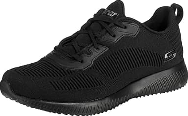 Skechers Bobs Squad Tough Talk, Zapatillas Mujer, Black Engineered Knit Trim, 41 EU