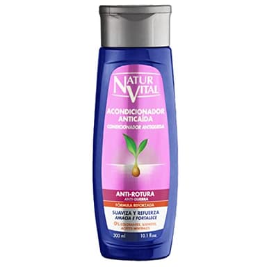 NaturVital - Acondicionador Anticaída Anti-Rotura, con Extracto de Ginseng, Proteínas de Trigo, Complejo Fitoactivo y Vitaminas A, B5, E, F, H, sin Sulfatos, Colorantes, Siliconas ni Ftalatos, 300ml