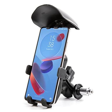 APEBAZY Soporte para teléfono con parasol para motocicleta con orificio de diámetro de 13 – 20 mm, soporte de navegación GPS para motocicleta S1000RR YZF R1 R6 R1M CBR VFR