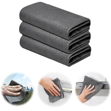 flintronic Paño de Limpieza Mágico, 3PCS Bayetas Microfibra para Cristales sin Pelusa, 20 * 25CM, Bayetas de Limpieza de Microfibra sin Rayas Reutilizables para Limpiar Cristales para Ventana, Coche