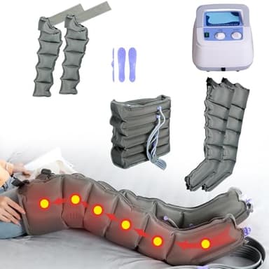 Masajeador Presoterapia Piernas | Profesional Botas Presoterapia Piernas | 6 Cavidades Presoterapia para Casa Masajeador de Pies y Piernas (2 brazos + 2 piernas + abdomen)