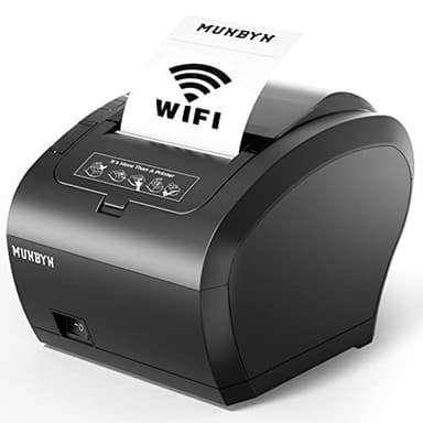 MUNBYN Impresora Tickets WiFi, Impresora Termica 80mm, con Puerto USB, Compatible con Mac, Windows, Chromebook, Linux y Cajón de Efectivo, ESC/POS, Alta Velocidad Auto-Cutter, No compatible con Square