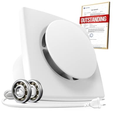 BUMSOU Extractor de Baño 100mm, Extractor de Aire Silencioso y Potente Mejorado,130m³/h IPX4 Ventilador Extractor de Aire, Ahorro Energético, Fácil de Instalar,Ideal para Baño, Cocina, Garaje, Sótano