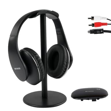 Retekess TA005P Auriculares Inalámbricos para TV,Auriculares de TV con Soporte, Versión Mejorada de Segunda Generación, Cómodos de Usar, Sin retardo de Audio, con Auricular, para Personas Mayores