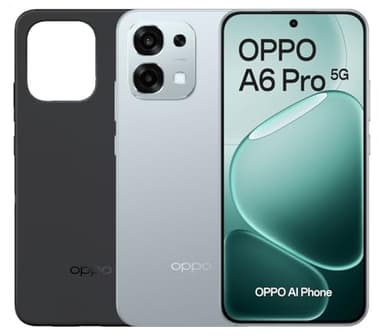 OPPO A6 Pro 5G - Smartphone Libre con IA, 8GB RAM+256GB, Batería 6500 mAh, Carga Rápida 80W, Pantalla AMOLED 120Hz, IP69, Cámara 50MP AI, Dual SIM, Versión Española - Titanio