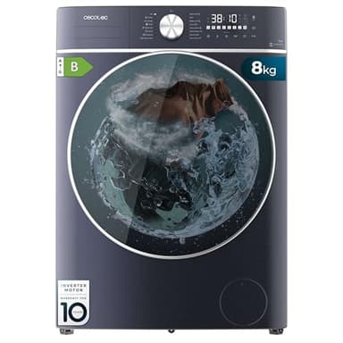 Cecotec Lavadora Secadora 8-5Kg Carga Frontal Bolero Wash&Dry 8580 Inverter Ice Blue A. 1400RPM, 16 Programas, Motor Inverter Plus, SteamMax, OnSmart, Smooth Wash, SpaCare y Goma antibacteriana
