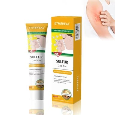 Crema antimicótica de azufre20g,adecuada para picaduras de ácaros, irritación inflamatoria de la piel, pie de atleta, psoriasis, eczema, calmante e hidratante, adecuada para pieles sensibles