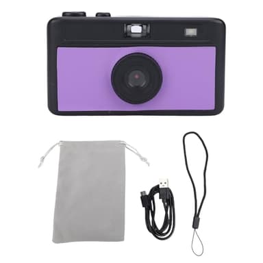 RASTKY Elegante Cámara Retro de 12 MP, Colores Intensos, Visor Físico, Estilos de Filtro de Película Múltiples Métodos de Suministro de Energía, Permite Grabar Mientras Se Carga,