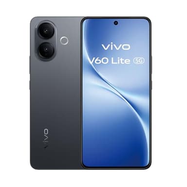 vivo V60 Lite Móvil 5G, 12+12GB RAM extendida 512GB ROM, Dimensity 7360-Turbo, Cámara 50MP, Vídeo 4K, Pantalla 6,7’’ 120 Hz AMOLED, Batería 6500 mAh, Carga rápida 90W, telefono móvil con IA, Black