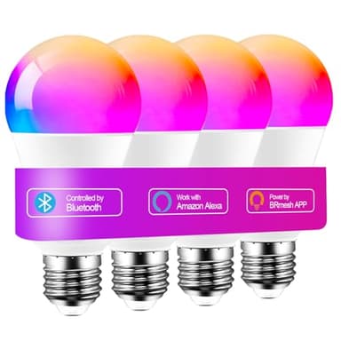 iLC Bombilla Inteligente Alexa LED 12W, Compatible con Alexa (se necesitan dispositivos Echo), E27 2700K-6000K CCT + RGB Colores (Paquete 4)