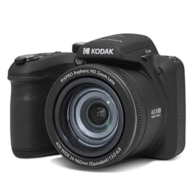KODAK Pixpro Astro Zoom AZ405 - Cámara Digital Bridge, Zoom de 40x, Gran Angular de 24 mm, 20 megapíxeles, LCD de 3", vídeo Full HD 1080p, OIS, Pila AA - Negro