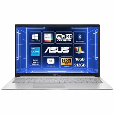 ASUS Vivobook 15 F1504ZA - Ordenador portátil con monitor de 15,6 pulgadas FHD Anti-Glare, 60 Hz, Intel Core 12ma gen i5-1235U, RAM 16 GB, 512 GB SSD PCIE, gráficos Intel Iris X, Win 11 Home,