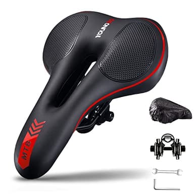 YOUNGDO Sillín de Bicicleta de Gel, Ergonómico Asiento Antiprostatico Cómodo y Transpirable para BMX, de Carretera o de Montaña