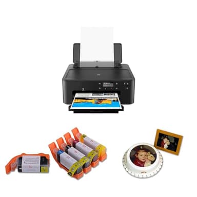 McFly Alimentos Impresora DIN A4 Juego Completo Incluye 5 Cartuchos de Alimentos y 25 Hojas de Papel glaseados/oblate