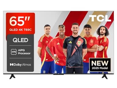TCL 65T69C QLED 65", TV Direct LED, HDR 4K, Smart TV con Google TV (Dolby Vision y Atmos, Game Master, Motion Clarity, Compatible con Google Assistant y Alexa)