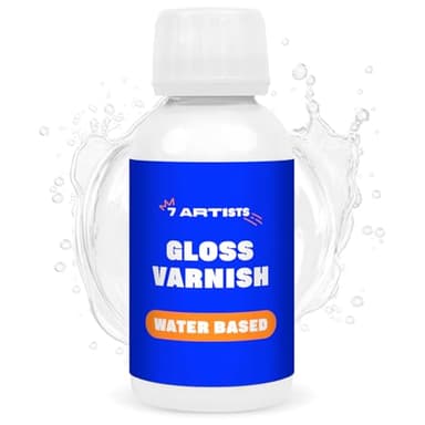 7 Artists Barniz para Pintura Acrilica 120 ml Barniz Acrilico Brillante | Barniz Arcilla Secado al Aire | Barniz Brillante para Pintura Acrilica | Barniz Manualidades | Barniz al Agua Brillante