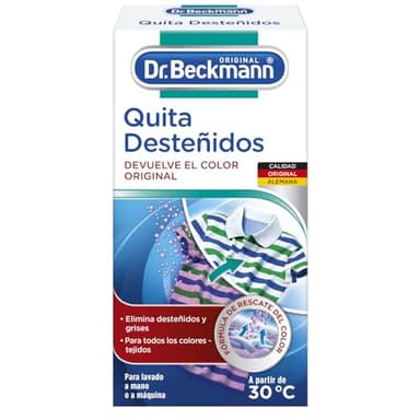 Dr. Beckmann Quita Desteñidos | Elimina con eficacia las manchas y decoloraciones de la colada | Restaura los colores originales | 75 g