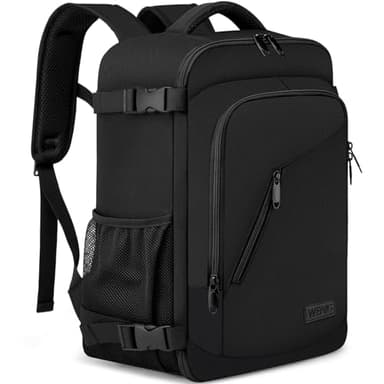 WENIG Mochila Viaje Cabina Avion 40x20x25 para Ryanair 20L Equipaje de Mano Bolsa de Viaje Hombre Mujer Maletas de Viaje Cabina Mochila Portatil 14 Pulgadas con Puerto USB para Trabajo,Escuelas Negro