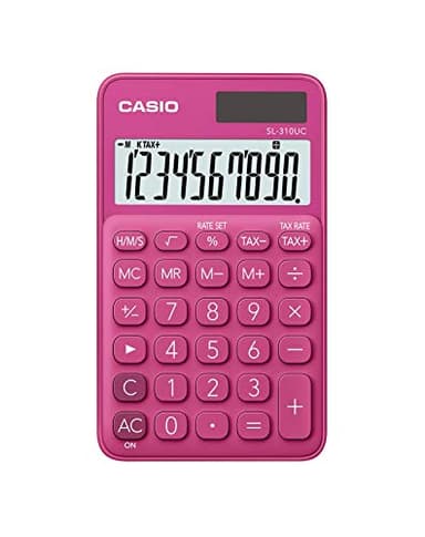 CASIO SL-310UC-RD - Calculadora, 0.8 x 7 x 11.8 cm, color rojo