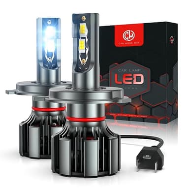 CAR WORK BOX Bombillas H4 LED 16000LM 80W, 6500k Blanco H4 Lámpara de Faro LED Para Coche, 400% Más Brillante Que la Halógena