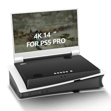 G-STORY Monitor portátil de 14 pulgadas IPS 4K 60Hz para juegos con PS5 Pro (no incluido) 3840×2160 con 2 puertos HDMI, FreeSync, altavoz estéreo multimedia integrado x2