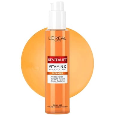 L'Oréal Paris Revitalift Clinical Limpiador Facial en Espuma con Vitamina C + Ácido Salicílico. Reduce Poros y piel más Luminosa. Primer paso para Reducir Signos de la Edad. 150ml