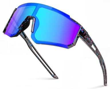 YEAMLTE Gafas Ciclismo Niño, Gafas de Sol Infantiles, Gafas de Bicicleta para Niños, Protección UV 400 para Niños y Niñas para Deportes Al Aire Libre, Ciclismo, Tenis, Running (Negro)