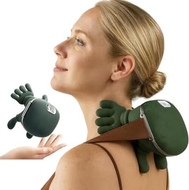 Masajeador Cervical y Espalda para Dolor y Relajación,Masajeador de Manos Reales Slaasoo,Masajeadors de Cuello y Cervicales y Cervical Con Calor, Masajeadors Shiatsu para aliviar el dolor profundo