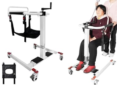 Errzom Silla de Transferencia con Grúa 4 en 1, Elevador de Pacientes, Silla de Ruedas de Transferencia para Coche, Silla de Ruedas Ligera para Baño Silla de Ducha para Ancianos