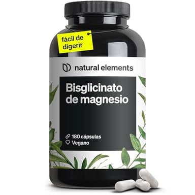 Glicinato de magnesio - 300 mg de magnesium elemental/dosis diaria - suministro para 2 meses con 180 cápsulas - magnesio quelado - inocuo para el estómago, vegano, de alta dosificación
